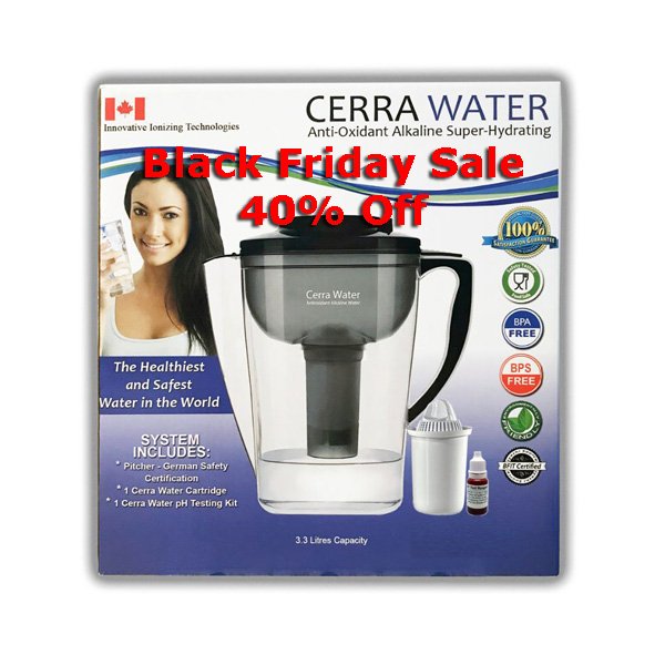 Classic Cerra Water Pitcher with pH Testing Drops